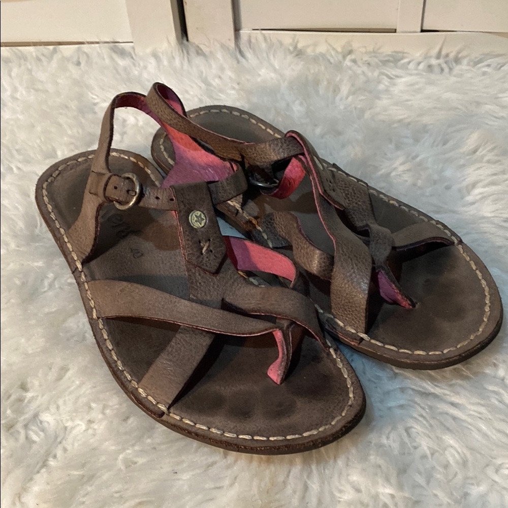 Kickers Gray pink Leather slingback Sandals